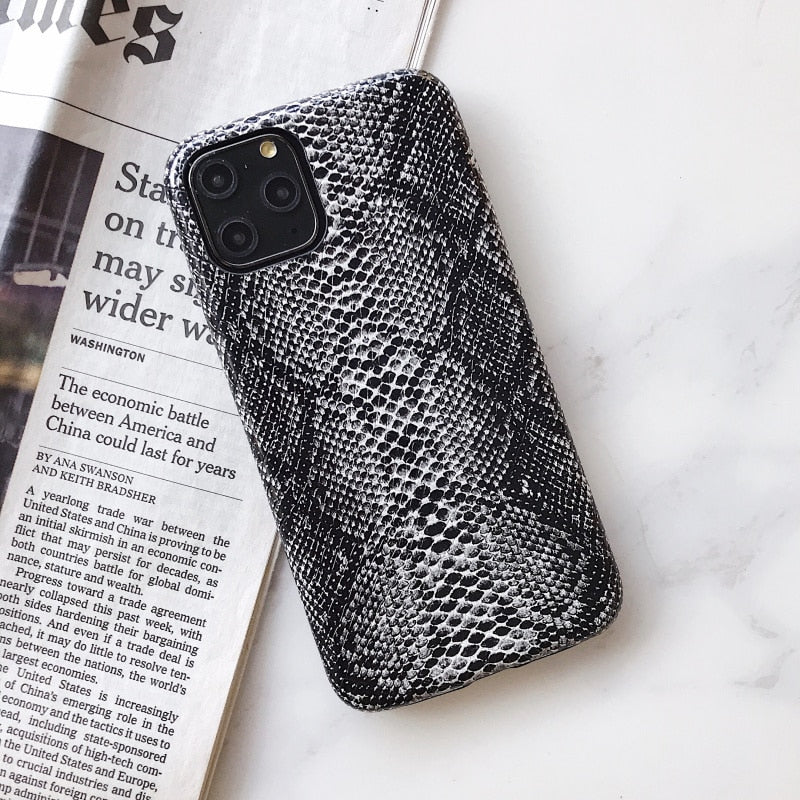 Luxury Chic Snake Texture Leather iPhone Case - HoHo Cases For iPhone 11 / C