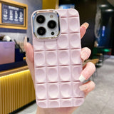 Electroplated Concave Grid iPhone Case - HoHo Cases Pink / For iPhone 12