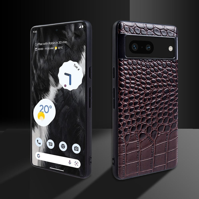Genuine Leather Crocodile Pattern Google Pixel Case - HoHo Cases