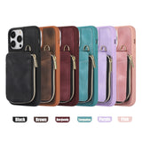 Crossbody Leather Zipper iPhone Case