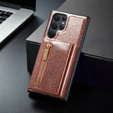 Glitter Leather Detachable Cards Samsung Galaxy Case - HoHo Cases For Samsung Galaxy S20 FE / Rose Gold