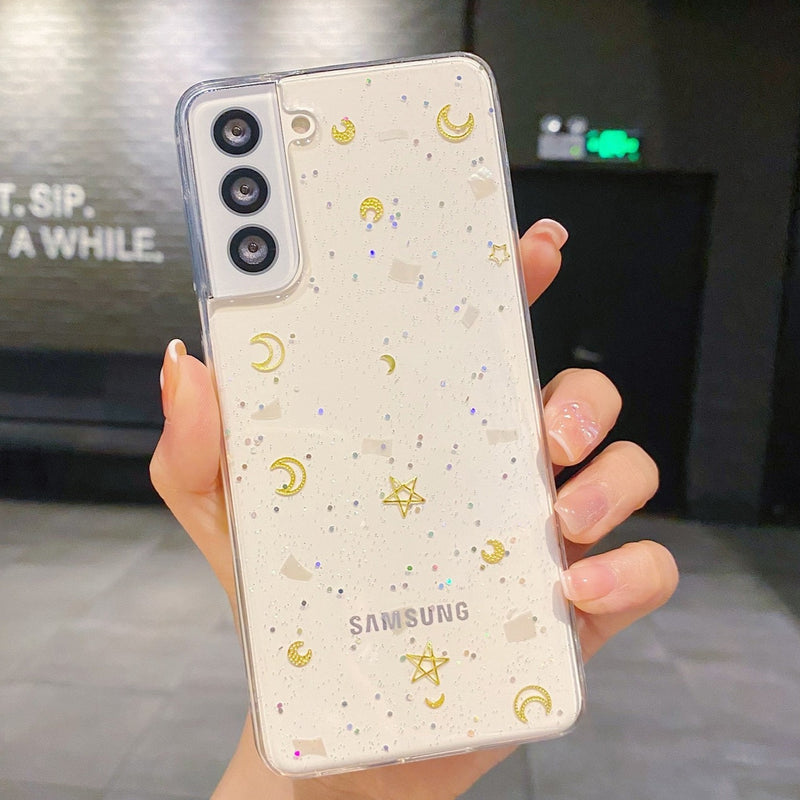 Plating Moon Star Glitter Samsung Case - HoHo Cases Samsung Galaxy S22 / a