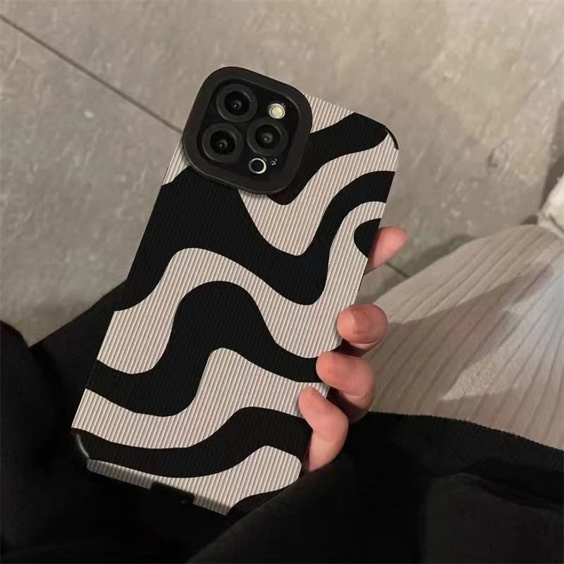 Fashion Twill Striped Zebra Print iPhone Case - HoHo Cases E / For iPhone 12 Pro