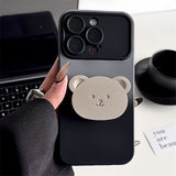 Cute 3D Bear Holder Gradient iPhone Case