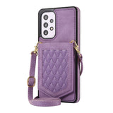 Crossbody Mirror Lanyard Wallet Samsung Galaxy Case - HoHo Cases For Samsung Galaxy S20 FE / Purple
