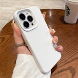 Luxury Liquid Silicone Pastel iPhone Case - HoHo Cases For iPhone 14 Pro Max / White