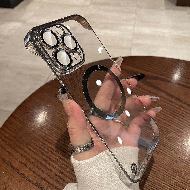 Luxury Plating Clear Frameless iPhone Case - HoHo Cases Silver / For iPhone 12