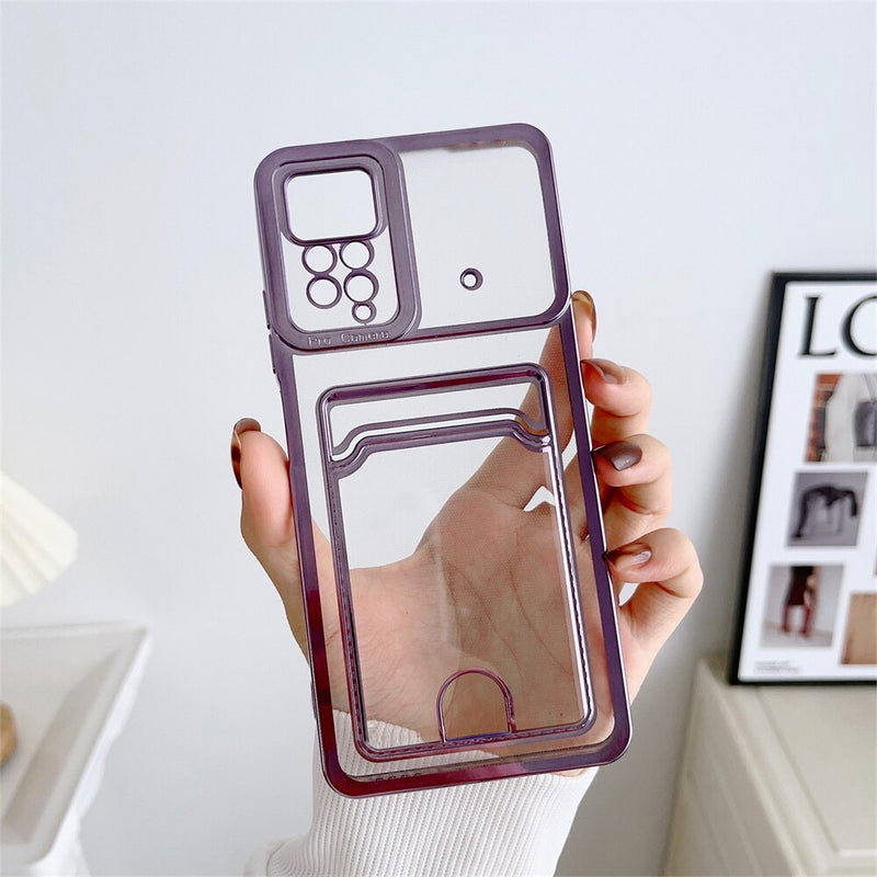 Plating Clear Card Slot Holder Samsung Galaxy Case - HoHo Cases For Samsung Galaxy S23 / Deep Purple