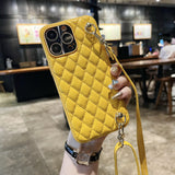 PU Leather Crossbody iPhone Case - HoHo Cases For iPhone 14 Pro Max / Yellow