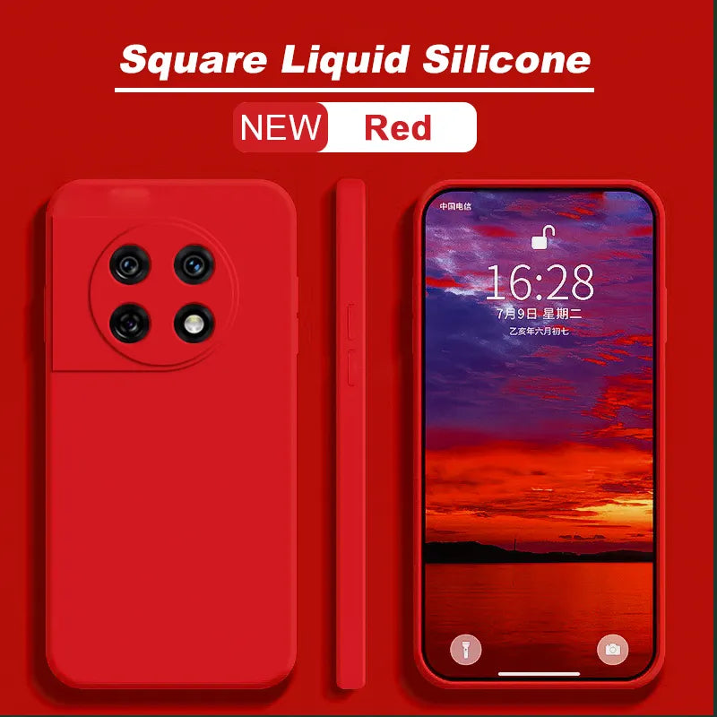 Shockproof Square Liquid Silicon Google Pixel Case - HoHo Cases Google Pixle 8 Pro / Red