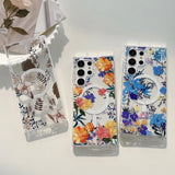 Retro Flowers Soft Clear Samsung Galaxy Cases