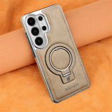 Wireless Charging Leather Samsung Cases with Ring Stand