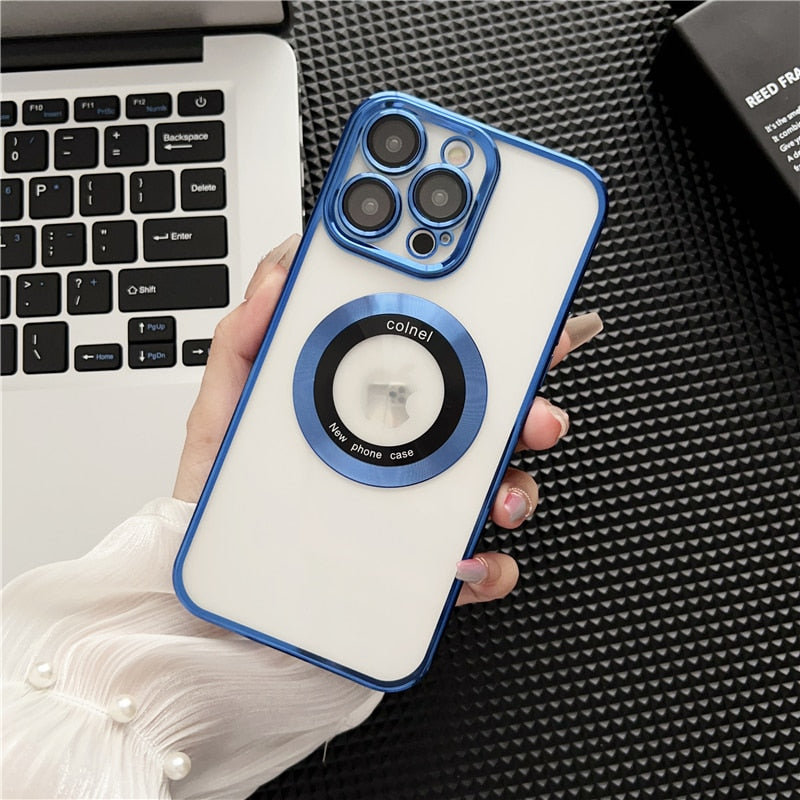 Classic Plating Transparent MagSafe iPhone Case