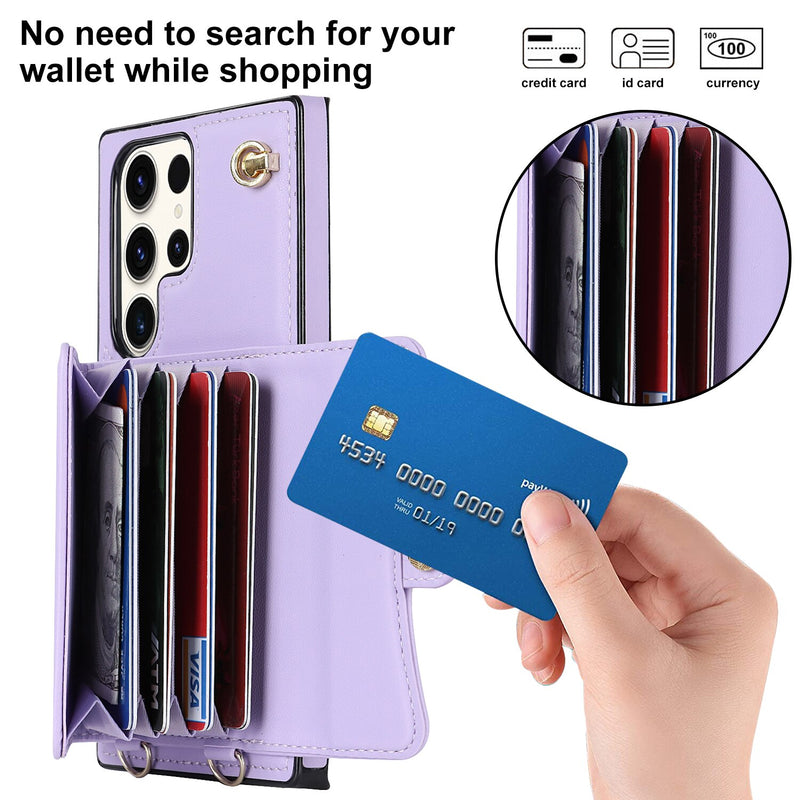 Lanyard Leather Multi Cards Wallet Samsung Galaxy Case - HoHo Cases