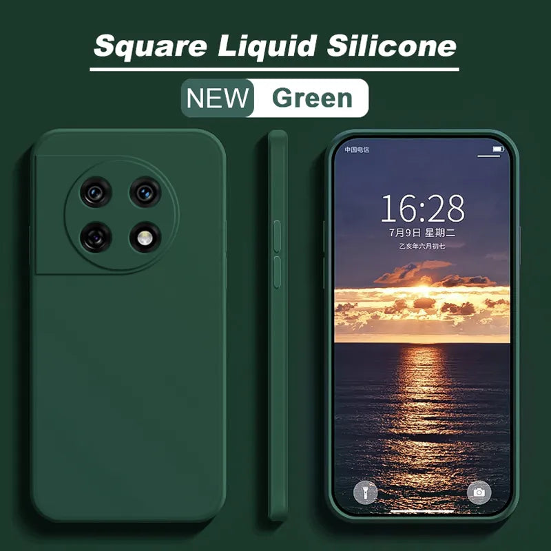Shockproof Square Liquid Silicon Google Pixel Case - HoHo Cases Google Pixle 8 Pro / Dark Green
