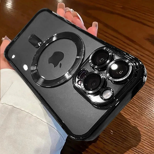 Luxury Wireless Charge Cover With Lens Protector iPhone Case