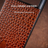 Genuine Leather Crocodile Pattern Google Pixel Case - HoHo Cases