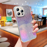 Colorful Aurora Glitter Clear iPhone Case