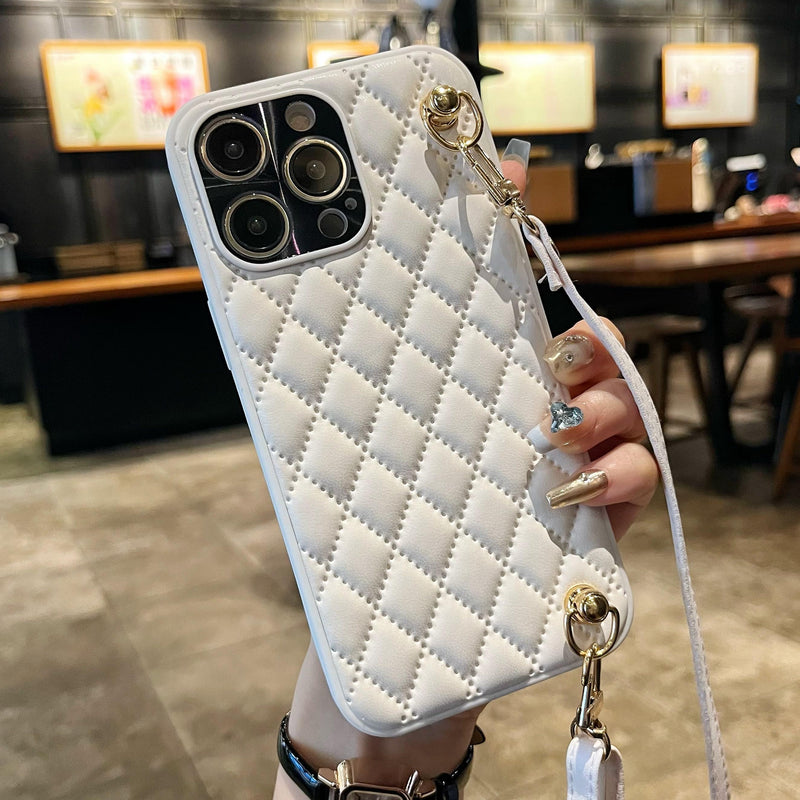 PU Leather Crossbody iPhone Case - HoHo Cases For iPhone 14 Pro Max / White