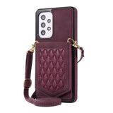 Crossbody Mirror Lanyard Wallet Samsung Galaxy Case - HoHo Cases For Samsung Galaxy S23 Ultra / Red
