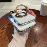 Transparent Rotating Holder Stand iPhone Case
