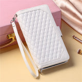 Trendy Lanyard Zipper Wallet Samsung Galaxy Case - HoHo Cases For Samsung Galaxy S23 / White