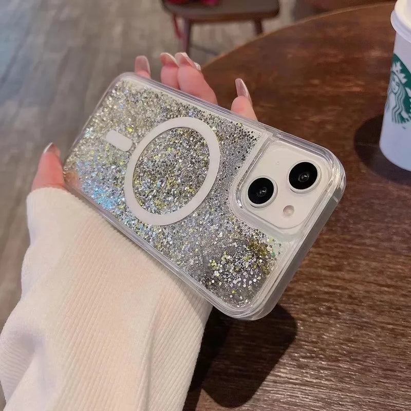 Glitter Liquid Quicksand Magsafe iPhone Case