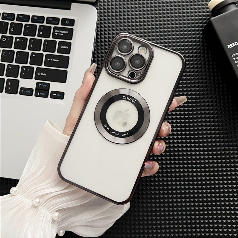 Classic Plating Transparent MagSafe iPhone Case