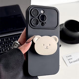 Cute 3D Bear Holder Gradient iPhone Case