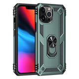 Shockproof Armor iPhone Case with Magnetic Metal Ring - HoHo Cases iPhone 15 Pro Max / Green