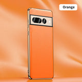 Luxury Genuine Leather Plating Google Pixel Case - HoHo Cases Google Pixel 8 Pro / Orange