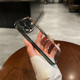 Luxury Plating Transparent Silicone iPhone Case - HoHo Cases alpine green / For iPhone 12