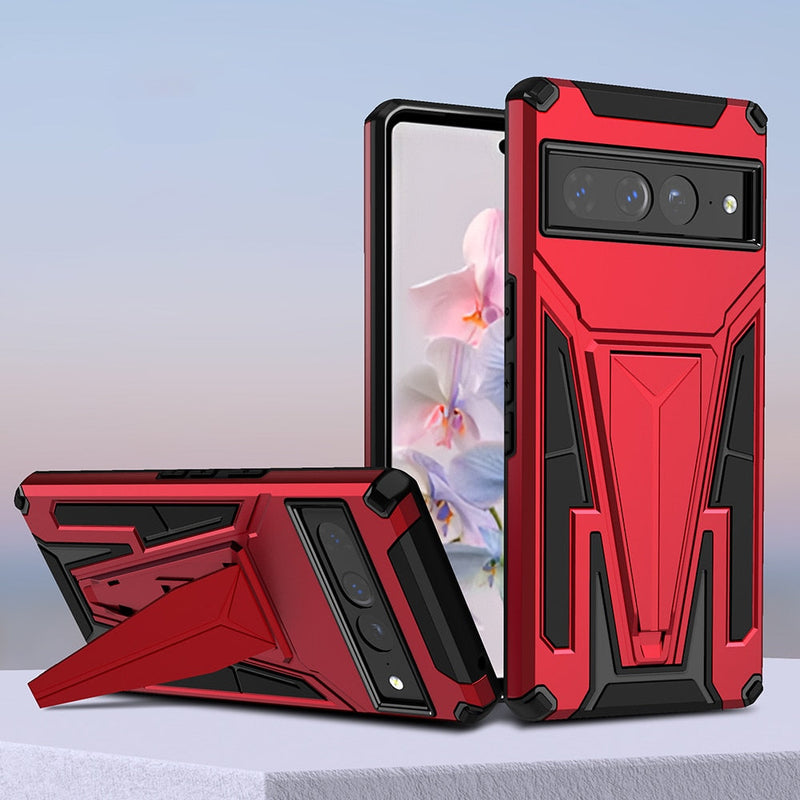 Magnetic Military Grade Google Pixel Case with Kickstand - HoHo Cases For Google Pixel 6 / Red