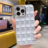 Electroplated Concave Grid iPhone Case - HoHo Cases Blue / For iPhone 12
