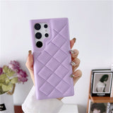 Candy Color Leather Diamond Lattice Samsung Case - HoHo Cases Samsung Galaxy S23 / Purple