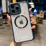 Luxury Shockproof Transparent MagSafe iPhone Case - HoHo Cases For iPhone 11 / Blue