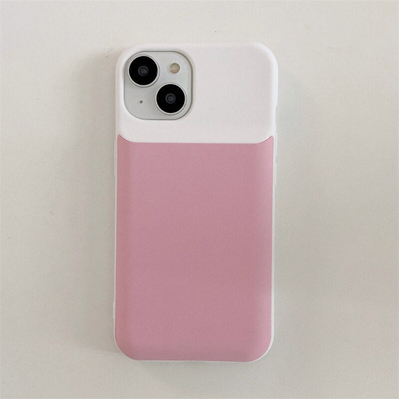 Dual-Pastel Color Soft Silicone iPhone Case - HoHo Cases A / For iPhone 12
