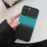Luxury Big Window Gradient Silicone iPhone Case - HoHo Cases For iPhone 11 / Blue Black