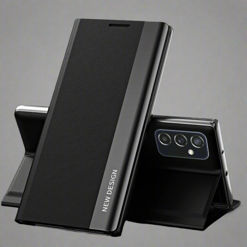 Plating Leather Magnetic Flip Samsung Galaxy Case - HoHo Cases For Samsung Galaxy S21 Ultra / Black