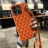 PU Leather Crossbody iPhone Case - HoHo Cases For iPhone 14 Pro Max / Orange