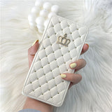 Luxury Quilted Wallet Card Holder Samsung Flip Cover - HoHo Cases For Samsung Galaxy S21 / White