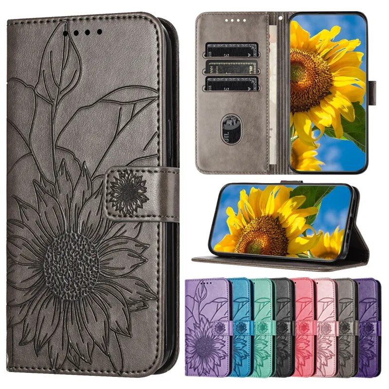 Wallet Sunflower Anti Drop Google Pixel Case