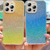 Colorful Aurora Glitter Clear iPhone Case