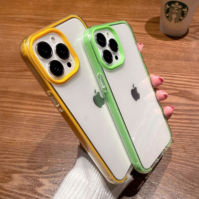 Candy Color Border Transparent iPhone 15 Cases