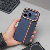 MagSafe Two Tone Spliced Leather iPhone Case