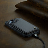 Luxury Plain Shockproof Wallet iPhone 15 Cases