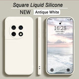 Shockproof Square Liquid Silicon Google Pixel Case - HoHo Cases Google Pixle 8 Pro / Antique White