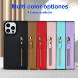 RFID Zipper Wallet Lanyard iPhone Case