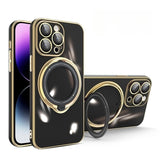 Luxury Plating MagSafe iPhone Case with Ring Holder - HoHo Cases iPhone 14 Pro Max / Black