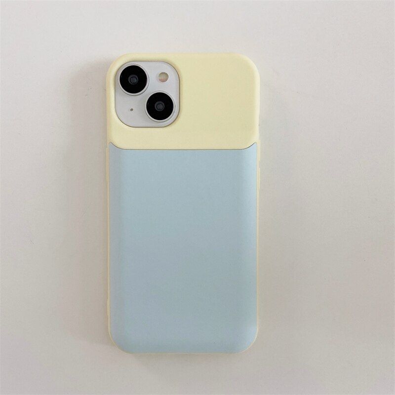 Dual-Pastel Color Soft Silicone iPhone Case - HoHo Cases E / For iPhone 12